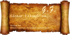 Ginter Filoména névjegykártya